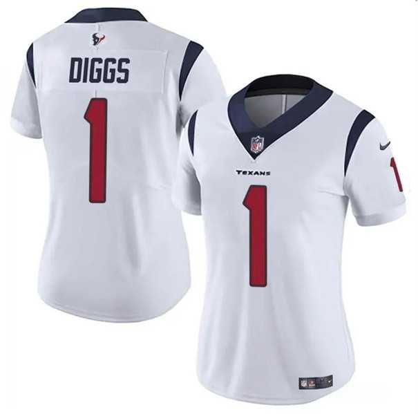 Women%27s Houston Texans #1 Stefon Diggs White Vapor Untouchable Limited Stitched Jersey Dzhi->women nfl jersey->Women Jersey